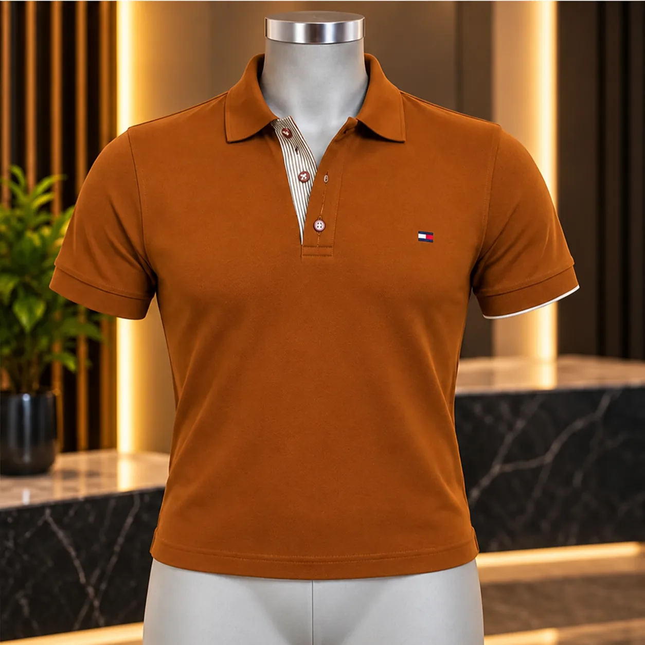Playera estilo Tommy terracota